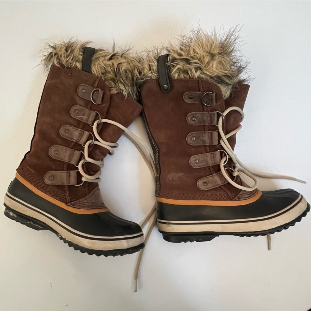 Sorel Brown and Black Fur-Lined Winter Boots